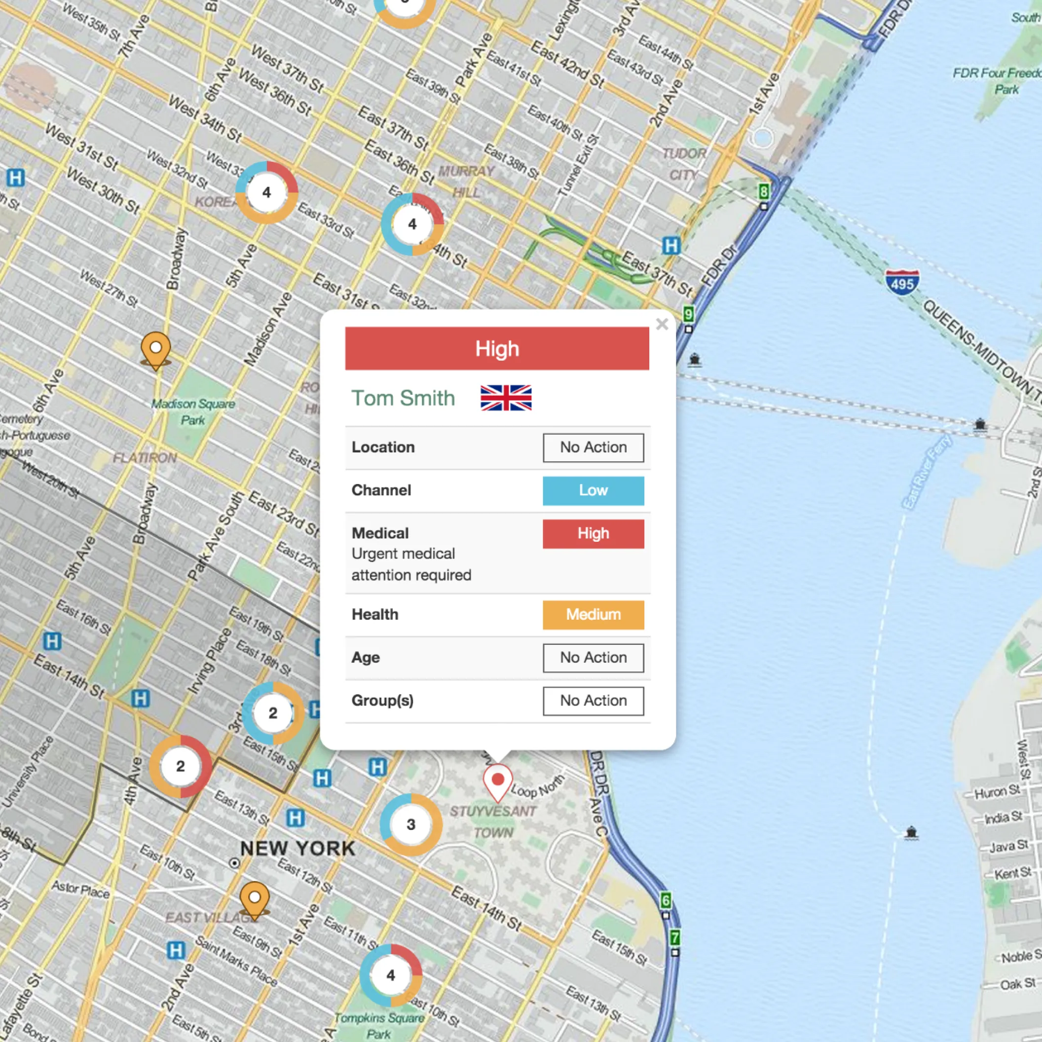 FCDO Crisis Hub — geospatial map view