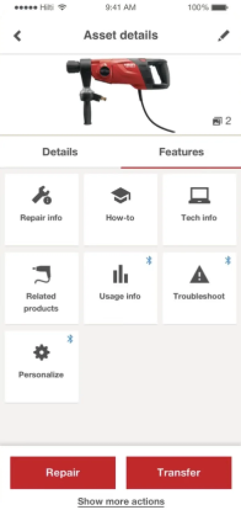 ON!Track mobile: Asset details