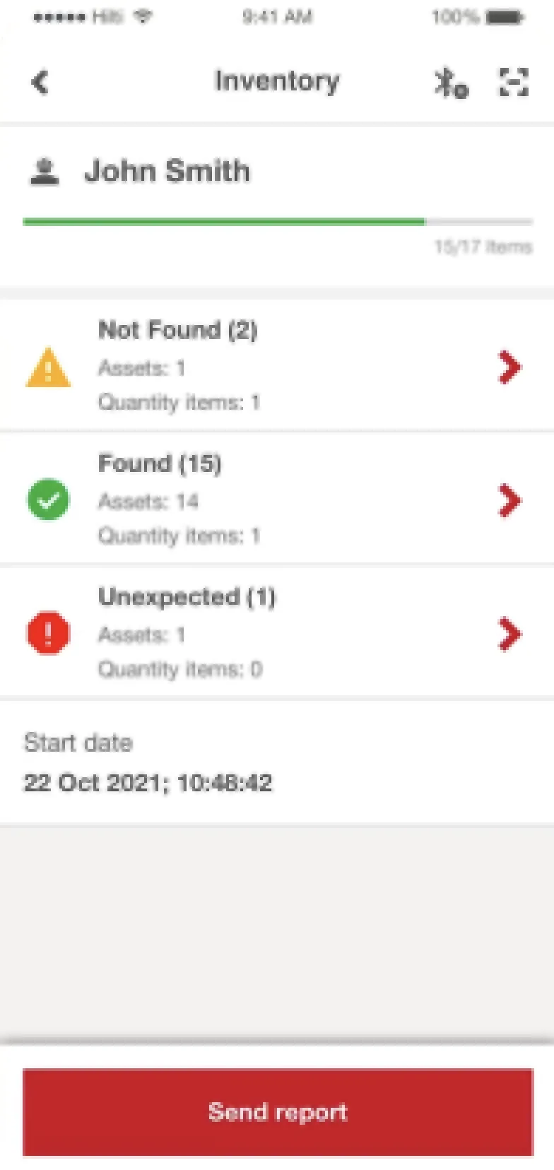 ON!Track mobile: Inventory
