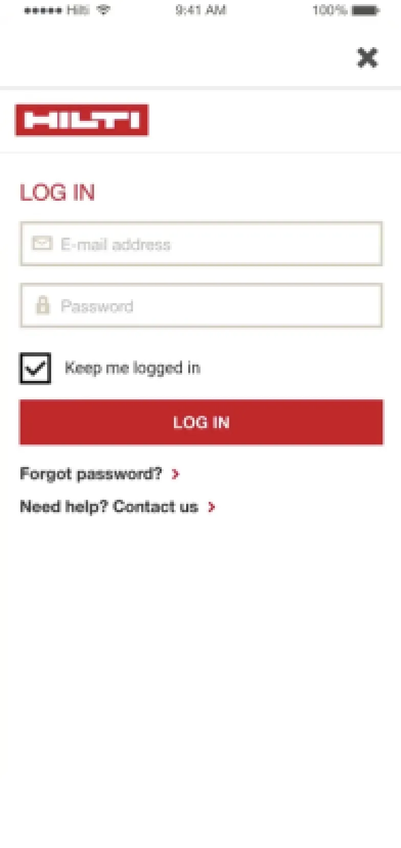 ON!Track mobile: Login