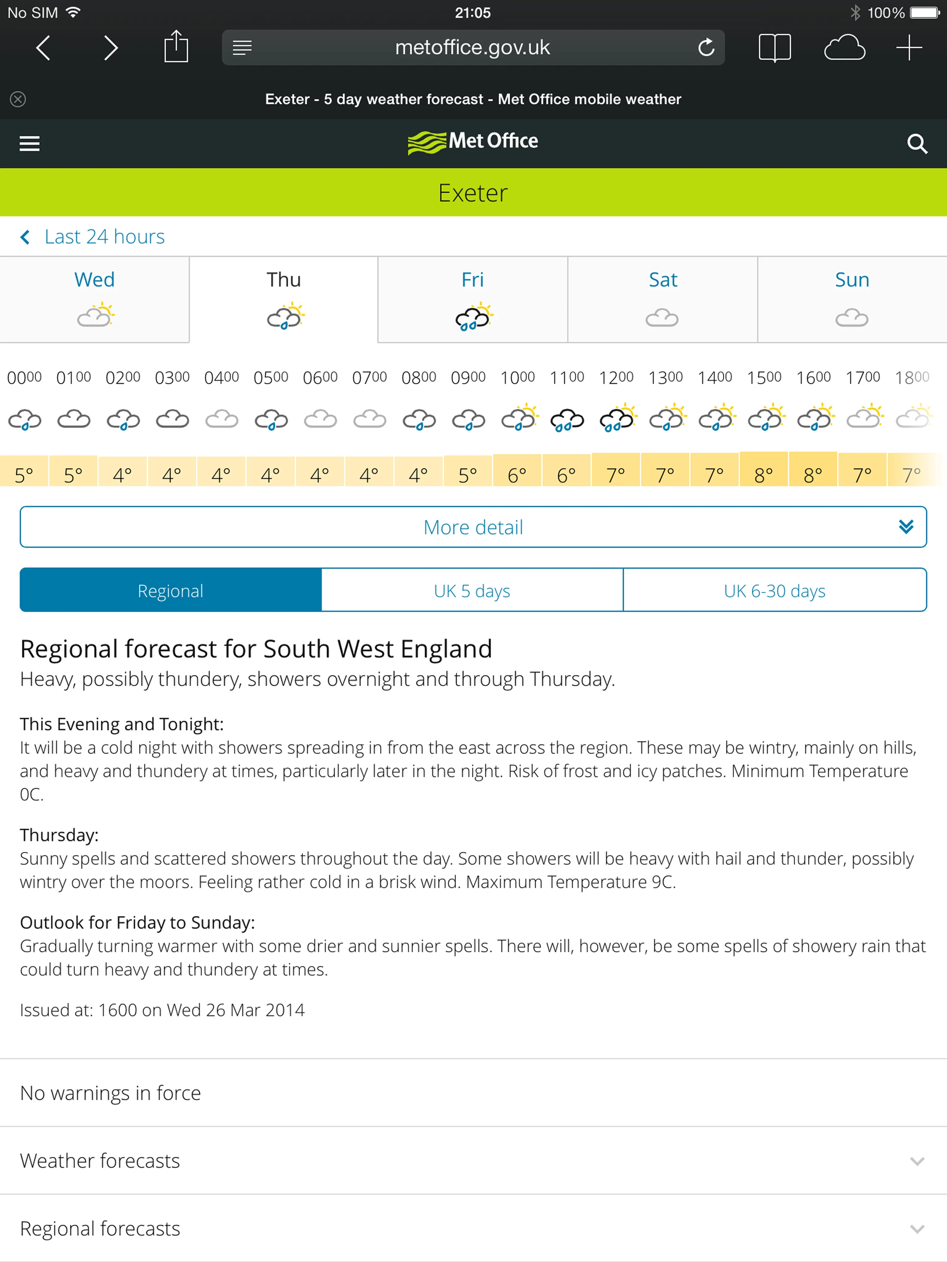 Met Office — 5 day forecast