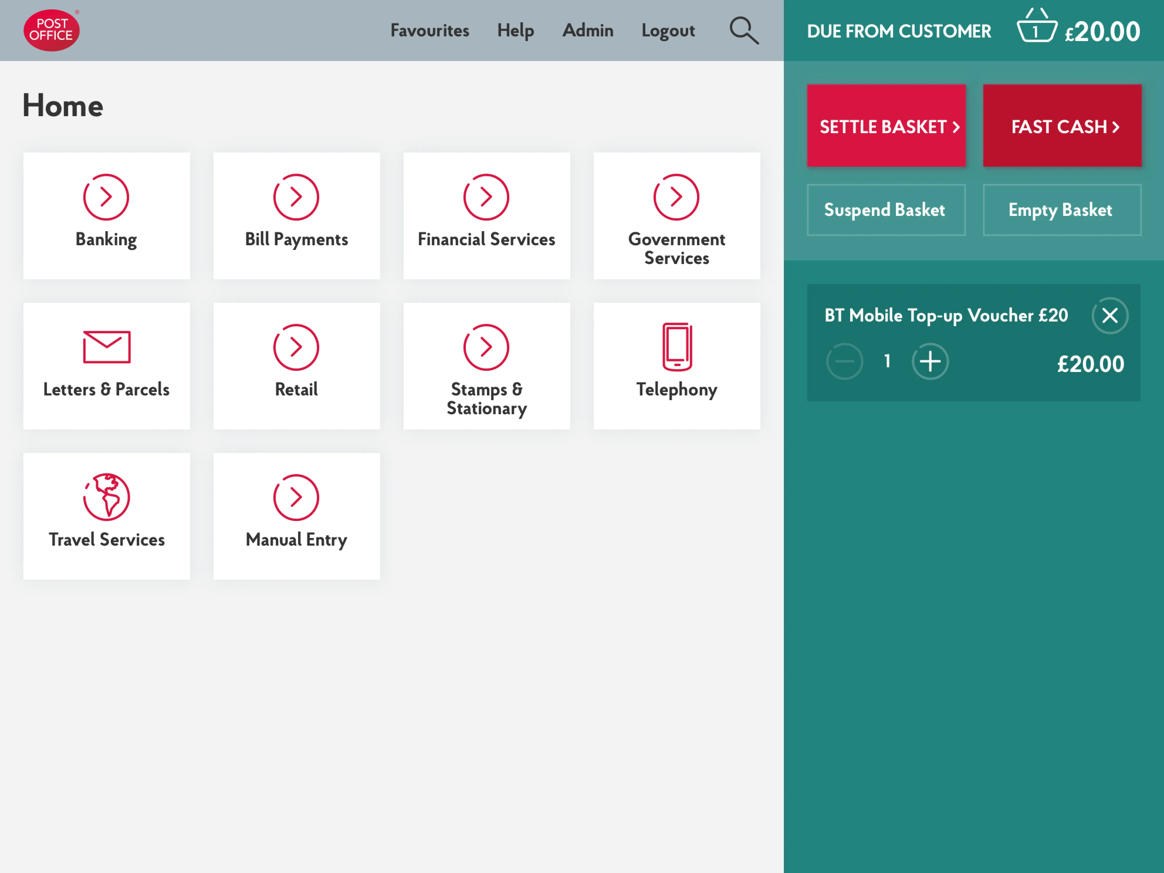 EPOS Home screen