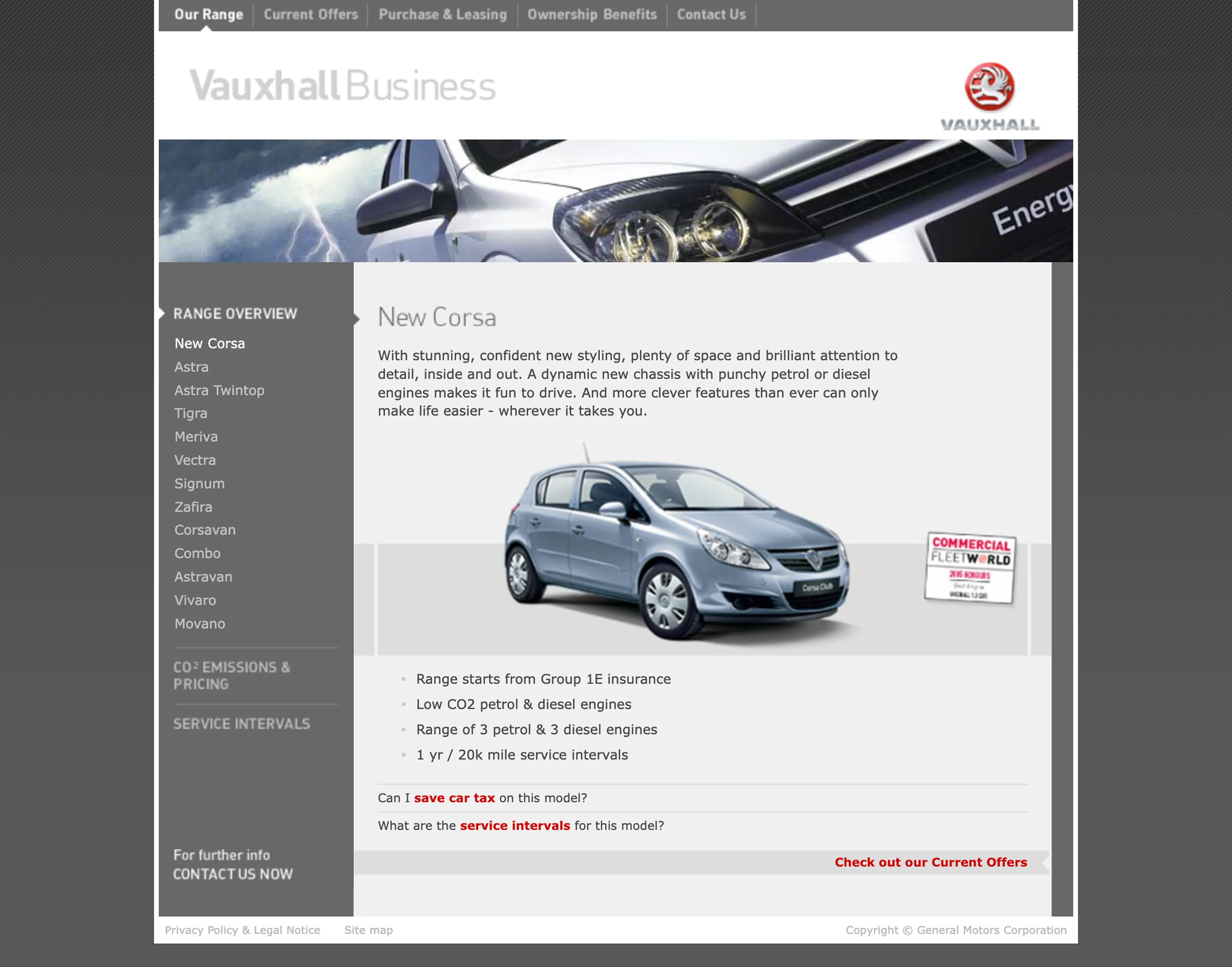 Vauxhall fleet — car detail