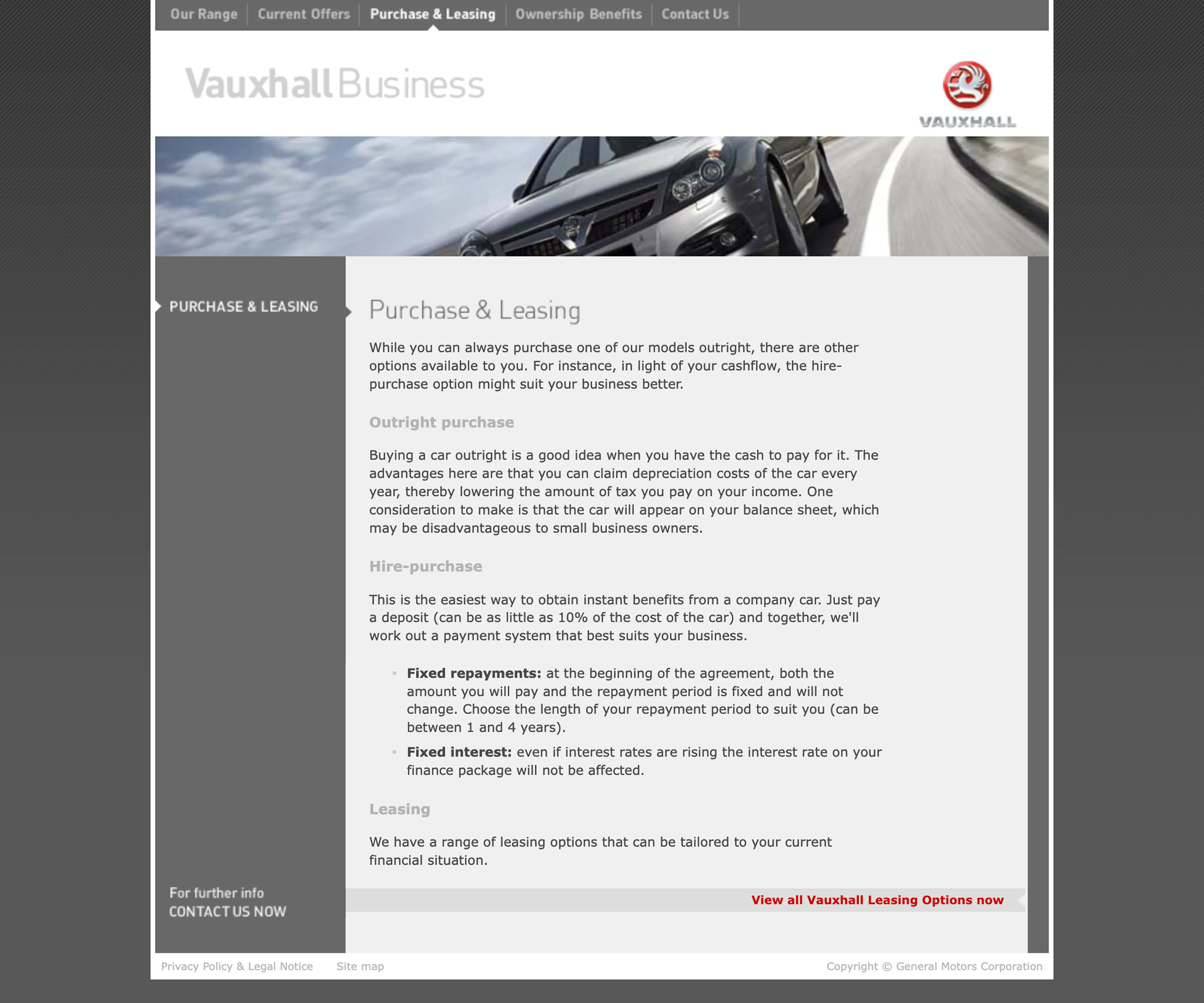 Vauxhall fleet — purchase and leasing